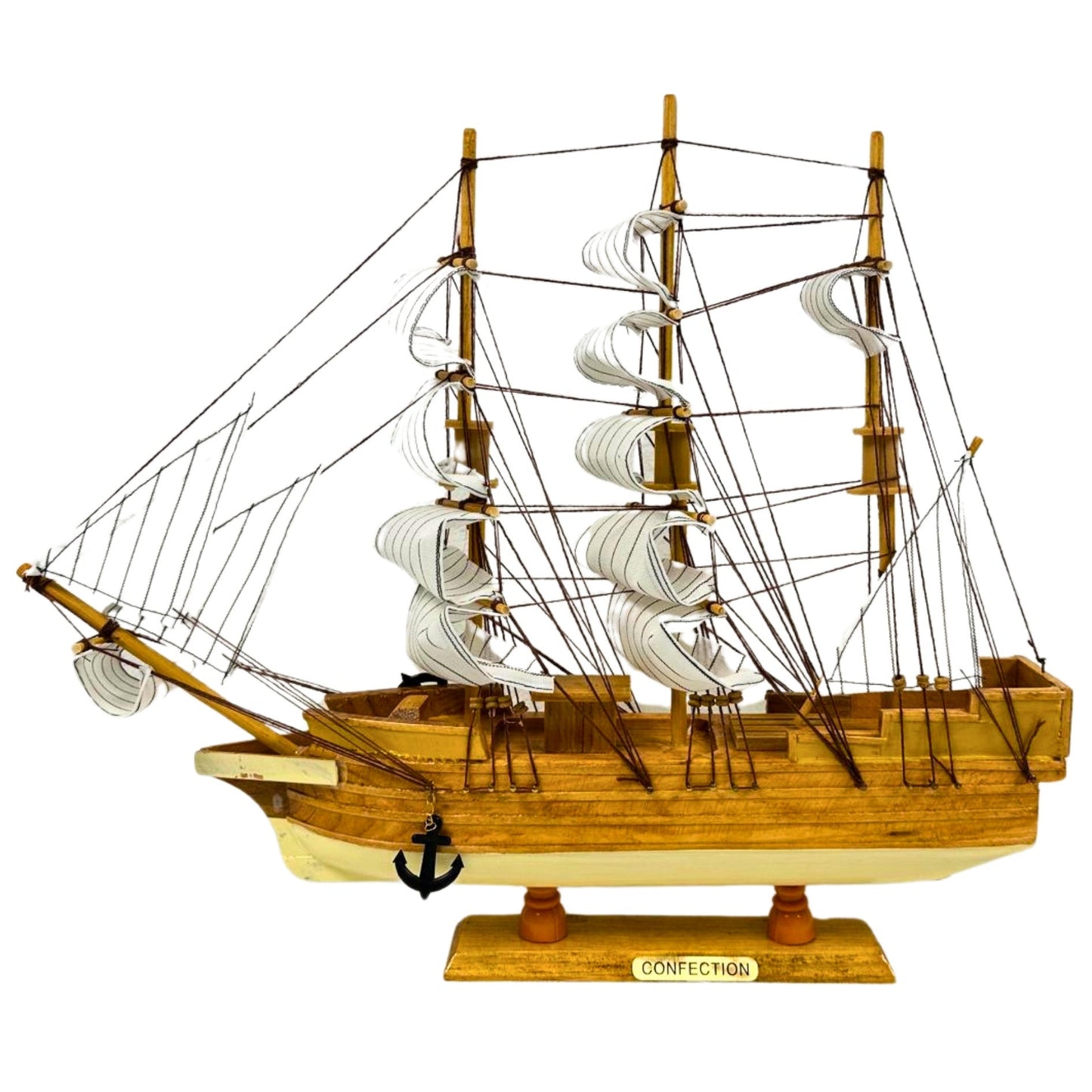 Handmade Confection Model Sea Ship 1G – 38cm with Display Stand, Fully Assembled