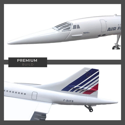 Large-Scale Concorde Air France Model Plane Replica with Voice-Activated Lights