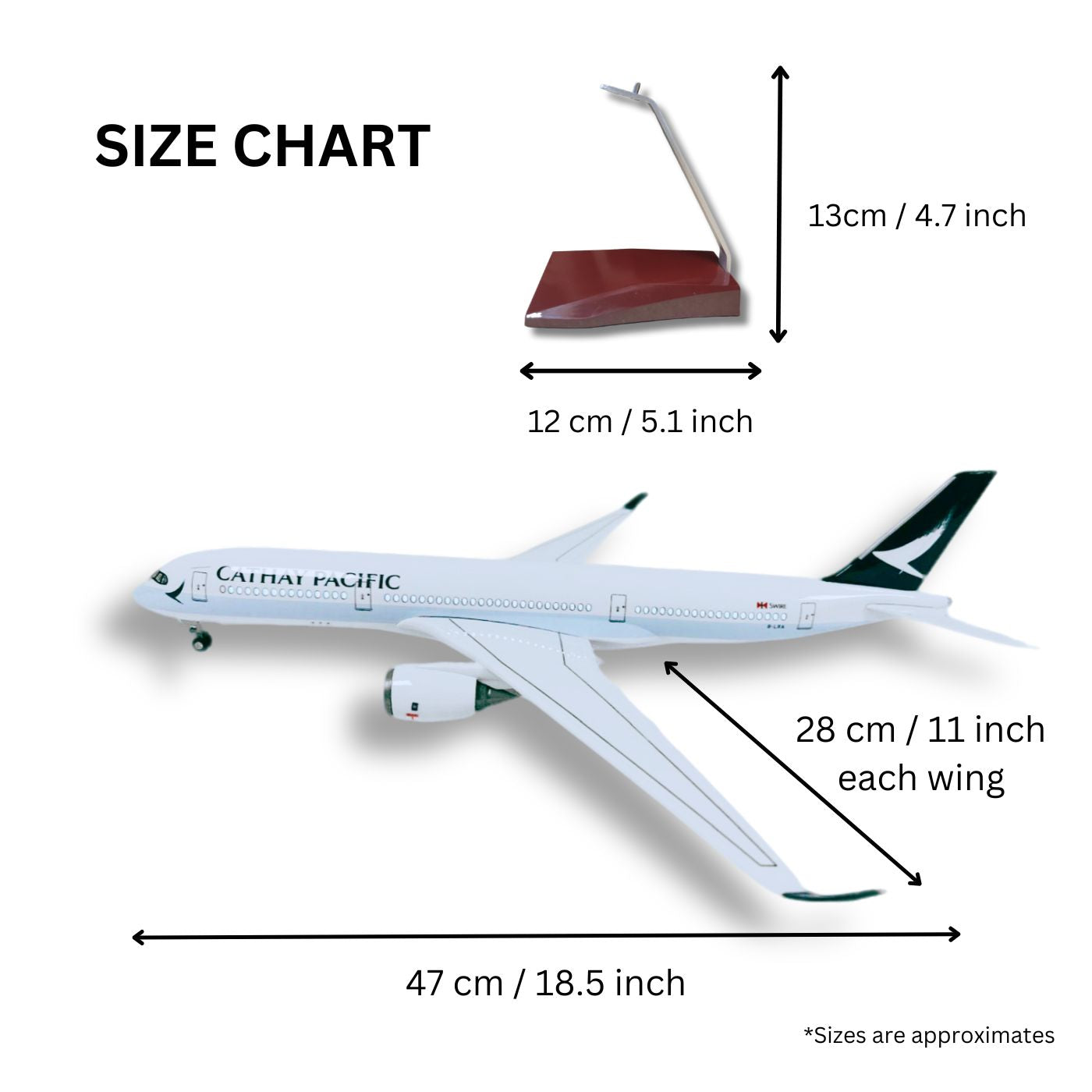 Cathay Pacific Airbus A350 Model Plane Premium Large Scale Ideal Gift