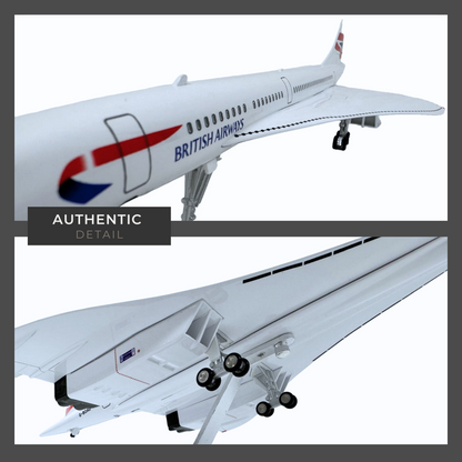 Concorde British Airways BA Diecast Model – Large Scale, Christmas Gift with Display Stand