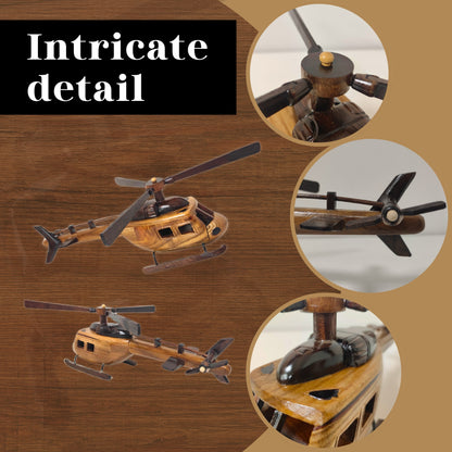 Aero Range Model Helicopter Handcrafted Wooden Vintage