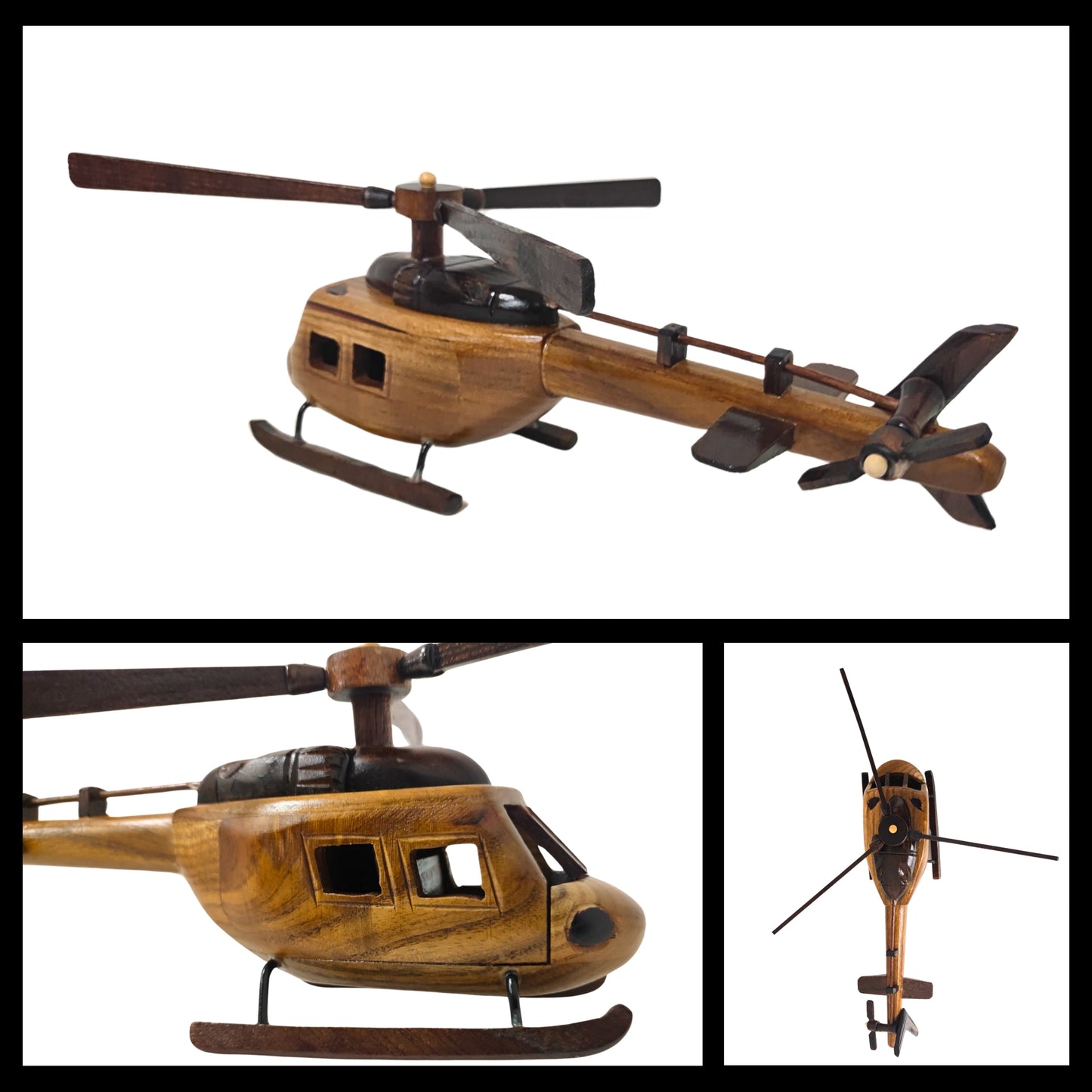 Aero Range Model Helicopter Handcrafted Wooden Vintage