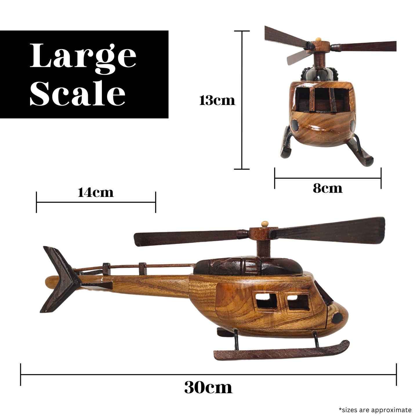 Aero Range Model Helicopter Handcrafted Wooden Vintage