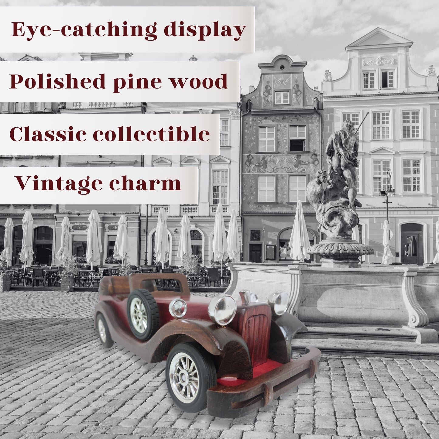 Crimson Model Classic Wooden Car Ideal Gift