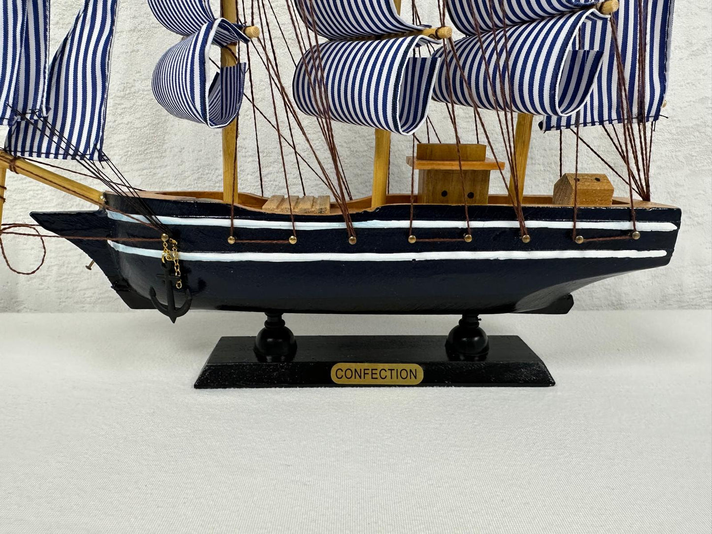 Handmade Blue Confection Ship Model 1L – 32cm x 31cm, Decorative Gift