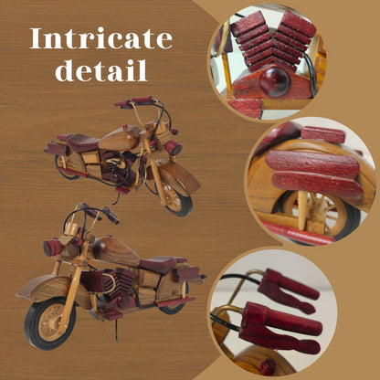 Crimson Cruiser Model Motorcycle Wooden Design Ideal Home Decor