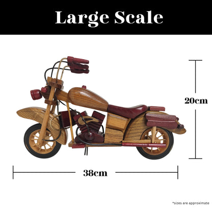 Crimson Cruiser Model Motorcycle Wooden Design Ideal Home Decor