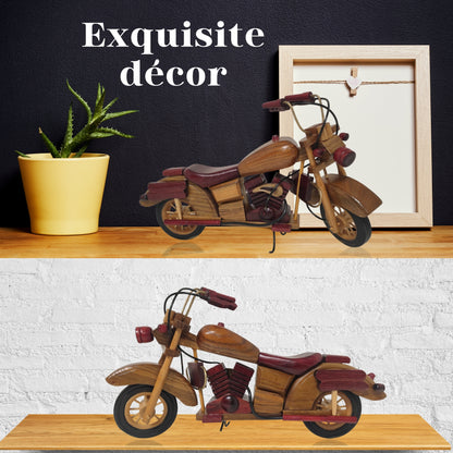 Crimson Cruiser Model Motorcycle Wooden Design Ideal Home Decor