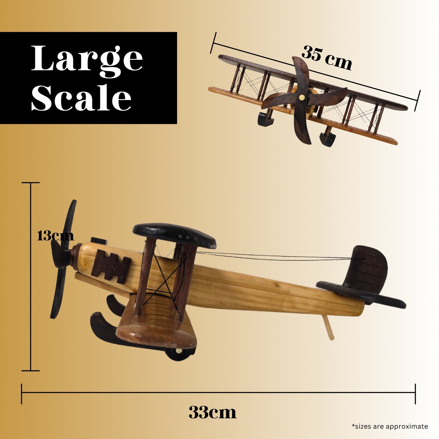 Timber Voyager Model Wooden Airplane Handcrafted Vintage